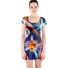 Journey To The Forbidden Zone Short Sleeve Bodycon Dress by impacteesstreetwearcollage