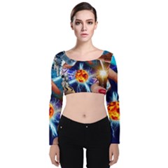 Journey To The Forbidden Zone Velvet Long Sleeve Crop Top by impacteesstreetwearcollage