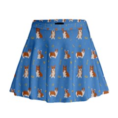 Cute Corgi Dogs Mini Flare Skirt by SychEva