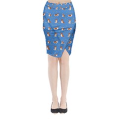 Cute Corgi Dogs Midi Wrap Pencil Skirt by SychEva