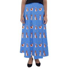 Cute Corgi Dogs Flared Maxi Skirt by SychEva