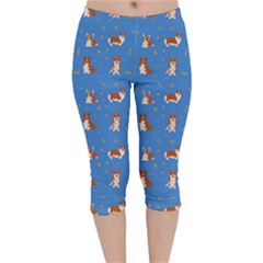 Cute Corgi Dogs Velvet Capri Leggings  by SychEva