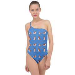 Cute Corgi Dogs Classic One Shoulder Swimsuit by SychEva