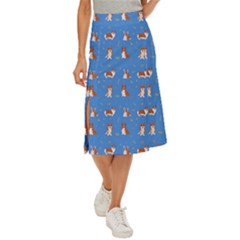 Cute Corgi Dogs Midi Panel Skirt by SychEva