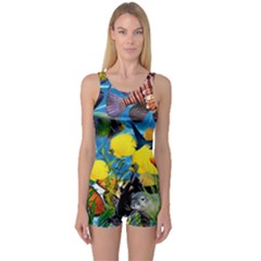 Ocean Deep Cropped One Piece Boyleg Swimsuit by impacteesstreetwearcollage