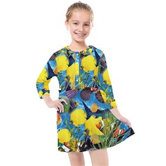 Ocean Deep Cropped Kids  Quarter Sleeve Shirt Dress by impacteesstreetwearcollage