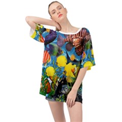 Ocean Deep Cropped Oversized Chiffon Top by impacteesstreetwearcollage