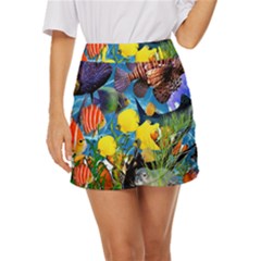 Ocean Deep Cropped Mini Front Wrap Skirt