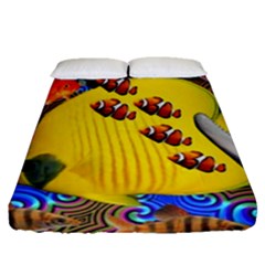 Swimming With The Fishes Fitted Sheet (queen Size) by impacteesstreetwearcollage