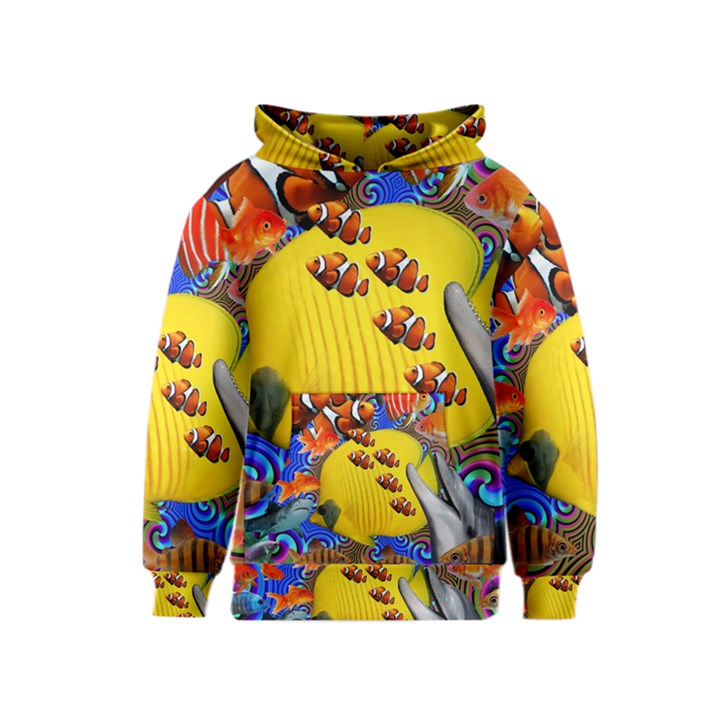 Swimming With The Fishes Kids  Pullover Hoodie