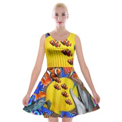 Swimming With The Fishes Velvet Skater Dress by impacteesstreetwearcollage