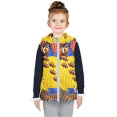 Swimming With The Fishes Kids  Hooded Puffer Vest by impacteesstreetwearcollage