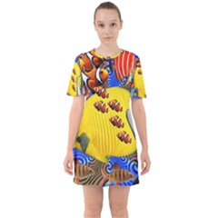 Swimming With The Fishes Sixties Short Sleeve Mini Dress by impacteesstreetwearcollage