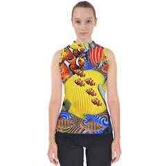 Swimming With The Fishes Mock Neck Shell Top by impacteesstreetwearcollage