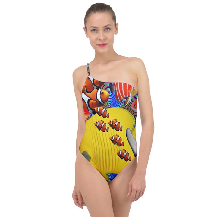 Swimming With The Fishes Classic One Shoulder Swimsuit