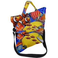 Swimming With The Fishes Fold Over Handle Tote Bag by impacteesstreetwearcollage