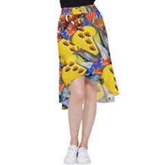 Swimming With The Fishes Frill Hi Low Chiffon Skirt