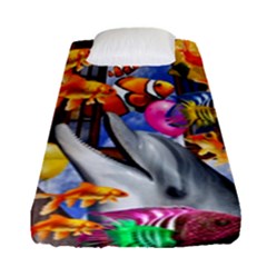 Outside The Window-swimming With Fishes Fitted Sheet (Single Size)