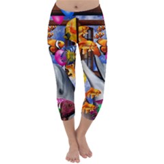 Outside The Window-swimming With Fishes Capri Winter Leggings 