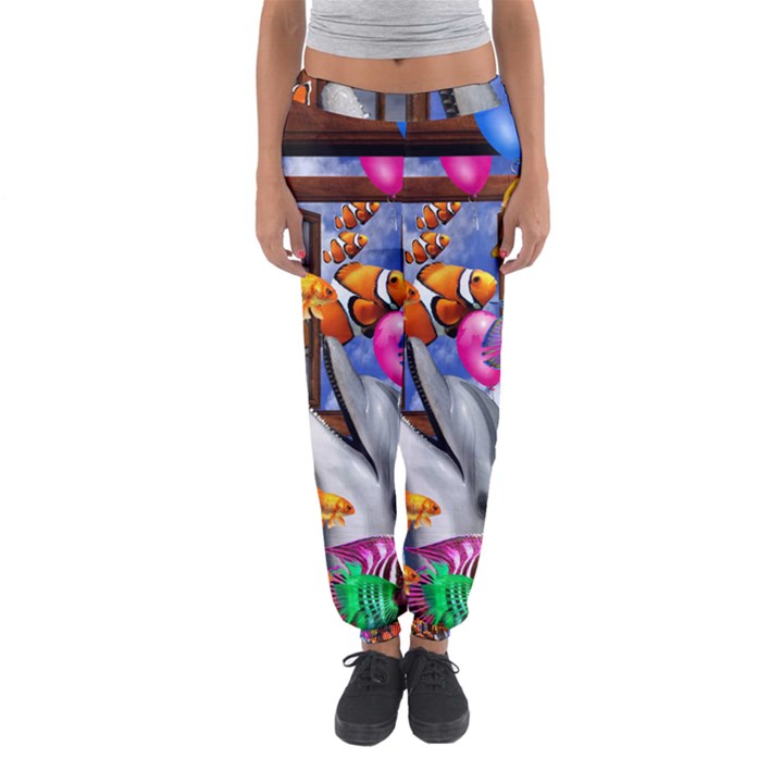 Outside The Window-swimming With Fishes Women s Jogger Sweatpants