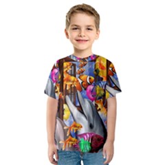 Outside The Window-swimming With Fishes Kids  Sport Mesh Tee