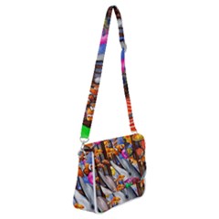 Outside The Window-swimming With Fishes Shoulder Bag with Back Zipper