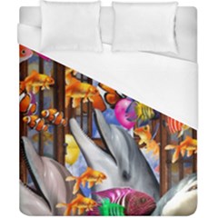 Outside The Window-swimming With Fishes Duvet Cover (California King Size)