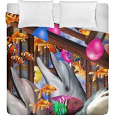 Outside The Window-swimming With Fishes Duvet Cover Double Side (King Size)