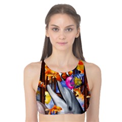 Outside The Window-swimming With Fishes Tank Bikini Top