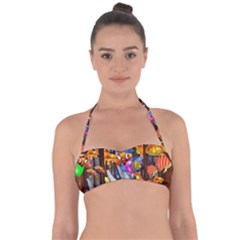 Outside The Window-swimming With Fishes Halter Bandeau Bikini Top