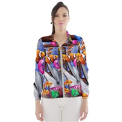 Outside The Window-swimming With Fishes Women s Windbreaker