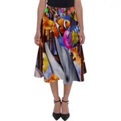 Outside The Window-swimming With Fishes Perfect Length Midi Skirt