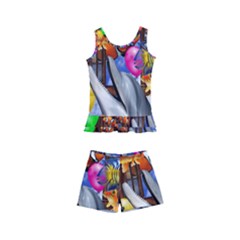 Outside The Window-swimming With Fishes Kids  Boyleg Swimsuit