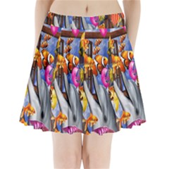 Outside The Window-swimming With Fishes Pleated Mini Skirt