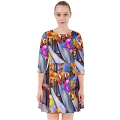 Outside The Window-swimming With Fishes Smock Dress