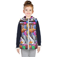 Outside The Window-swimming With Fishes Kids  Hooded Puffer Vest