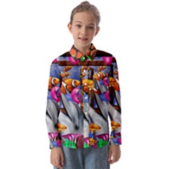 Outside The Window-swimming With Fishes Kids  Long Sleeve Shirt