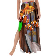 Outside The Window-swimming With Fishes Maxi Chiffon Tie-Up Sarong