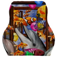 Outside The Window-swimming With Fishes Car Seat Velour Cushion 