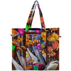 Outside The Window-swimming With Fishes Canvas Travel Bag by impacteesstreetwearcollage