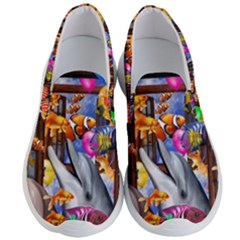 Outside The Window-swimming With Fishes Men s Lightweight Slip Ons