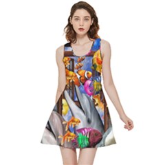 Outside The Window-swimming With Fishes Inside Out Reversible Sleeveless Dress