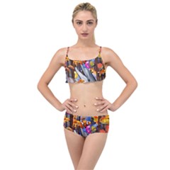 Outside The Window-swimming With Fishes Layered Top Bikini Set