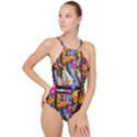 Outside The Window-swimming With Fishes High Neck One Piece Swimsuit View1