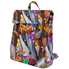 Outside The Window-swimming With Fishes Flap Top Backpack