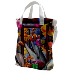 Outside The Window-swimming With Fishes Canvas Messenger Bag