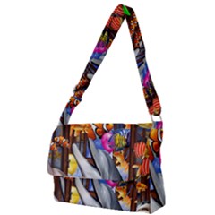 Outside The Window-swimming With Fishes Full Print Messenger Bag (S)