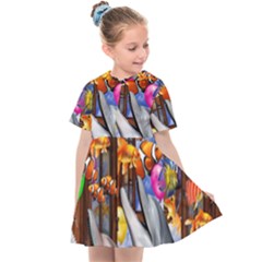 Outside The Window-swimming With Fishes Kids  Sailor Dress