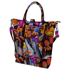 Outside The Window-swimming With Fishes Buckle Top Tote Bag