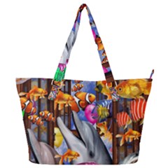 Outside The Window-swimming With Fishes Full Print Shoulder Bag